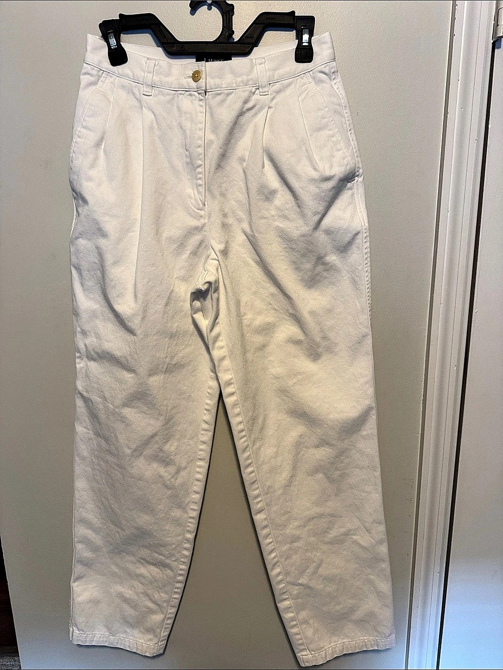 VTG Lauren Ralph Lauren Cotton pleated Straight Leg Pants White Size 6